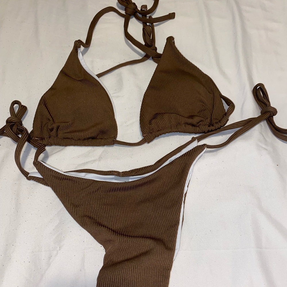Mocha brown tie bikini